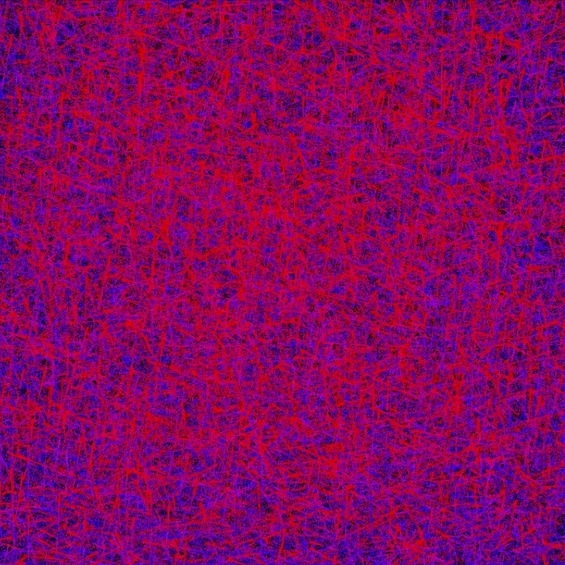 Computer generated red blue turquoise colourfield