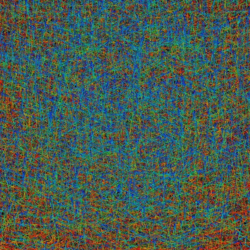 Computer generated rust blue turquoise colourfield