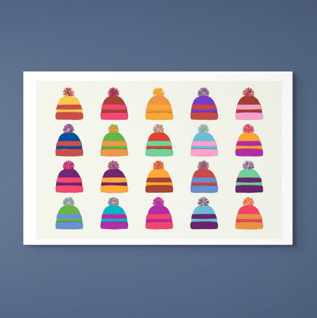 colourful bobble hats