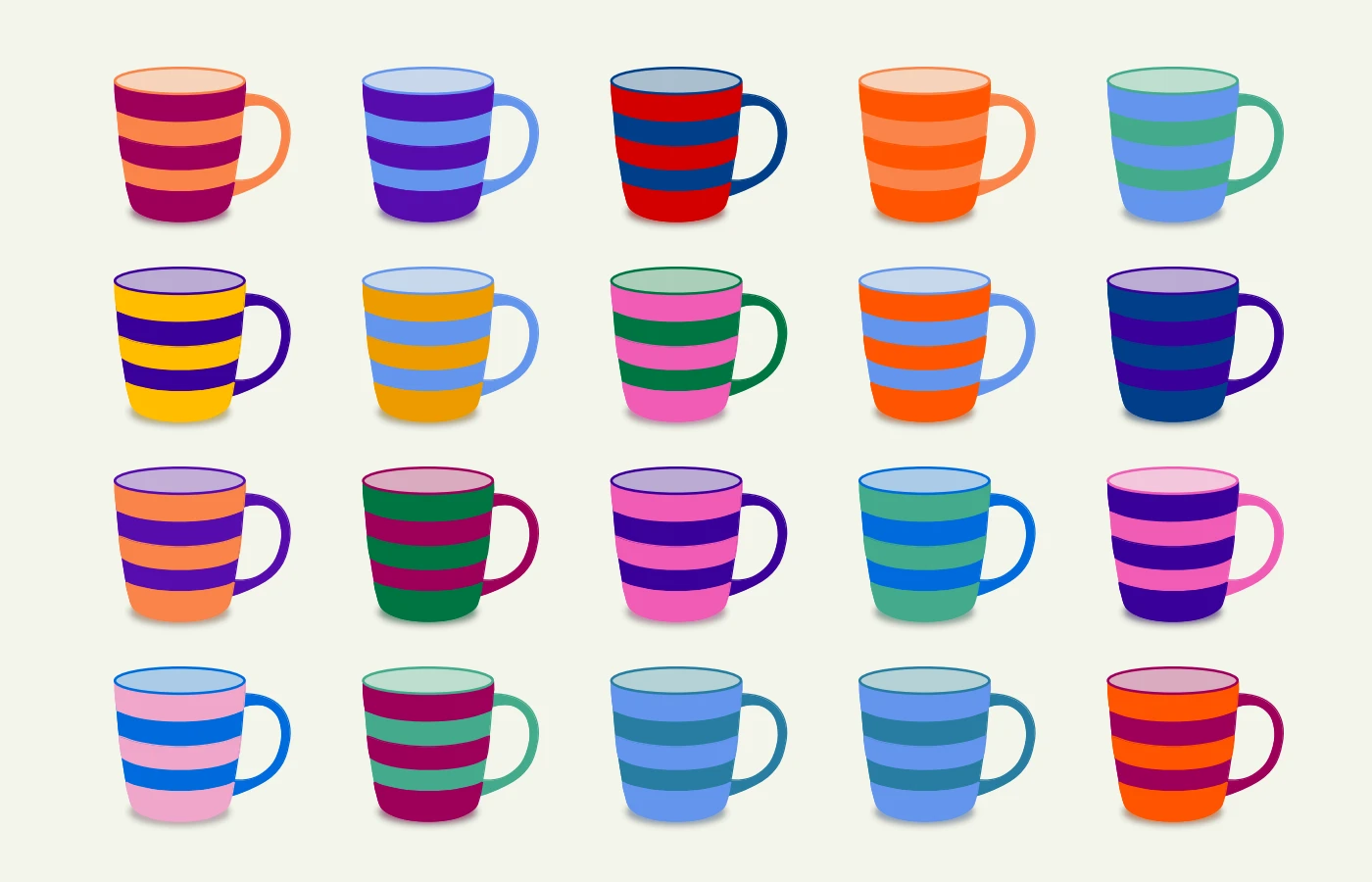 Striped mug collection 1