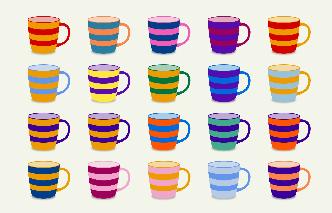 Striped mug collection 2