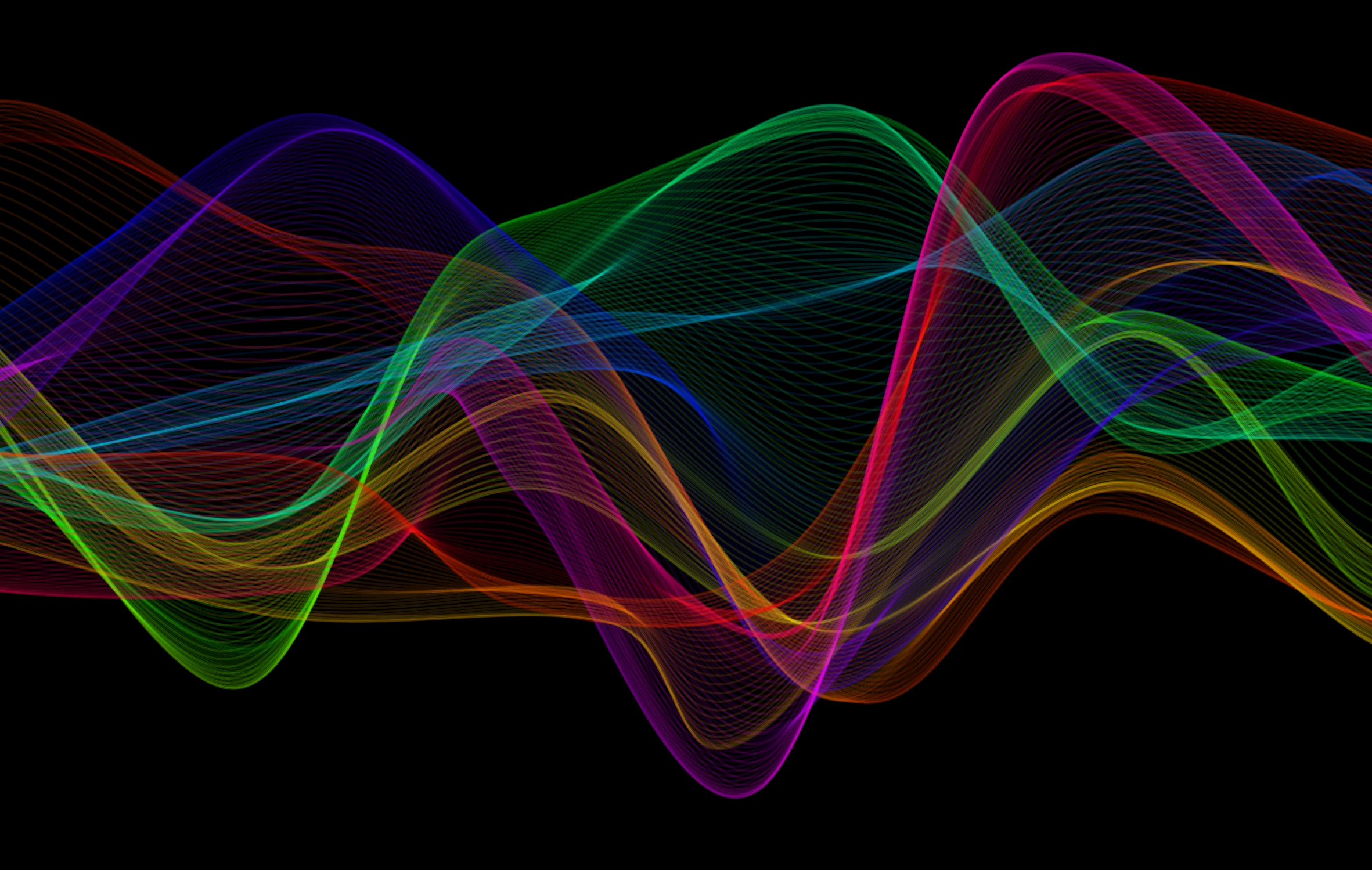 colourful wavy lines draw with code