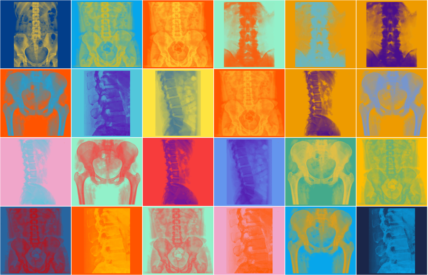 Colourful X ray image