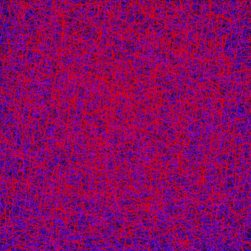 Computer generated red blue turquoise colourfield