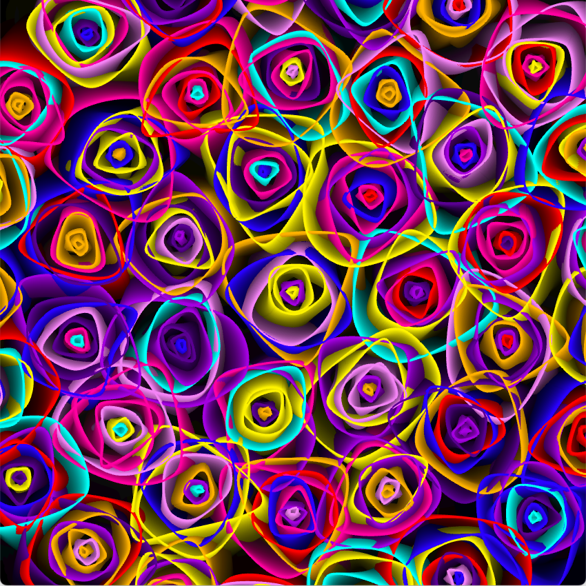 Computer generated multicoloured roses