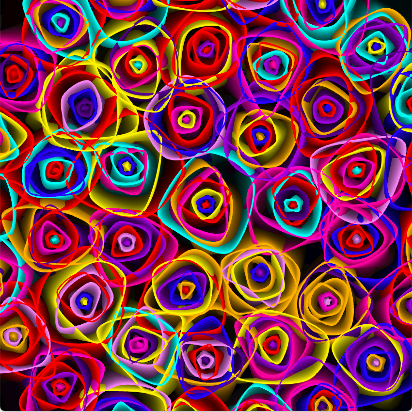 Computer generated multicoloured roses