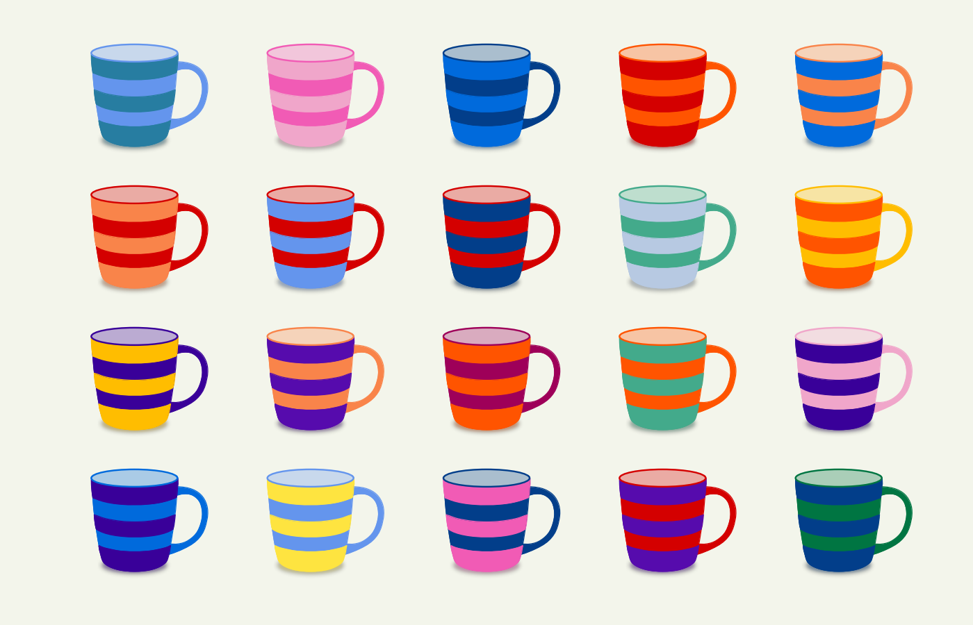 Striped mug collection 1