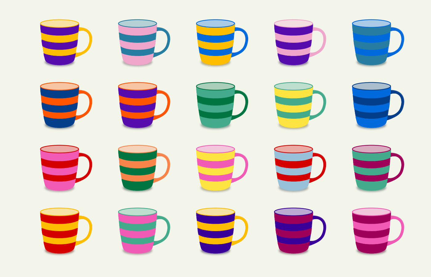 Striped mug collection 2